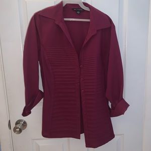 Burgundy button down shirt